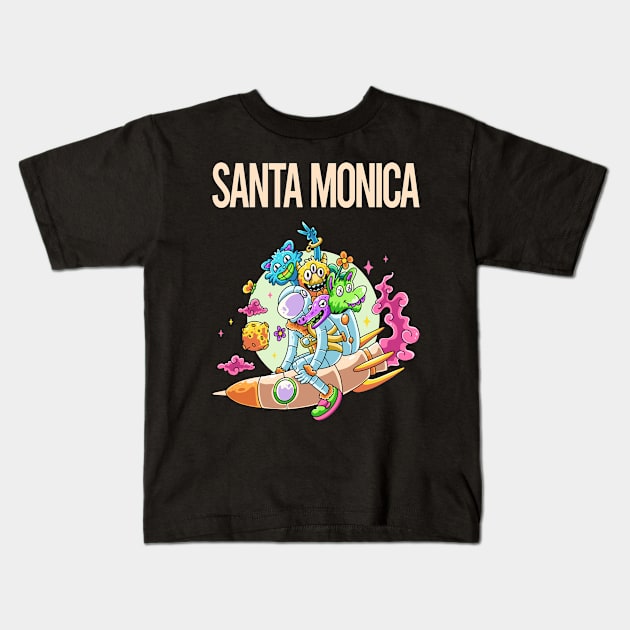 Happy Monsters Santa Monica Kids T-Shirt by rosenbaumquinton52